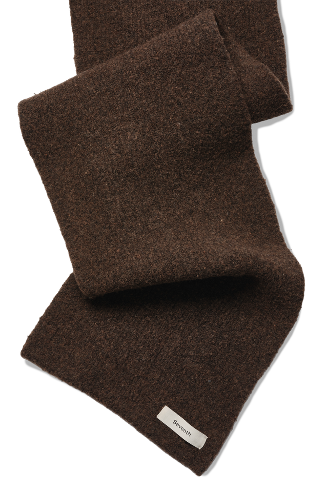 Wool Knit Duvet Scarf in Chestnut Grain
