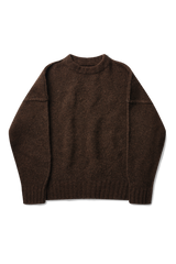 Wool Knit Crewneck in Chestnut Grain
