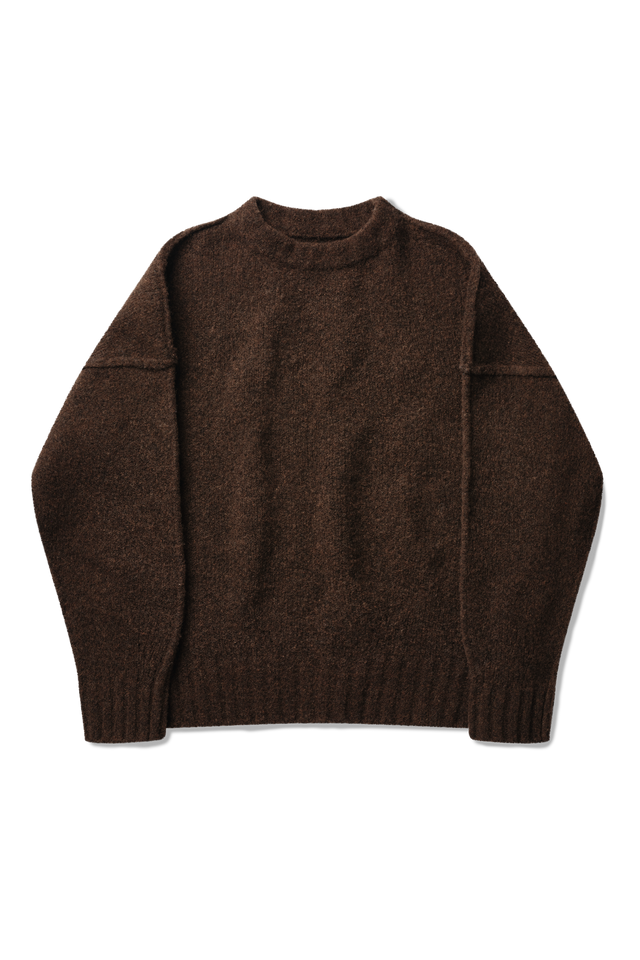 Wool Knit Crewneck in Chestnut Grain