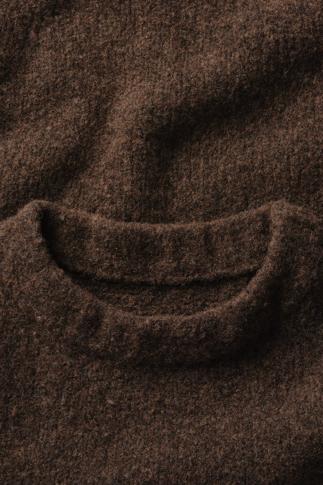 Wool Knit Crewneck in Chestnut Grain