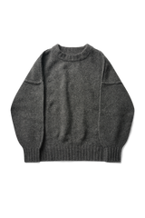 Wool Knit Crewneck in Granite Grain