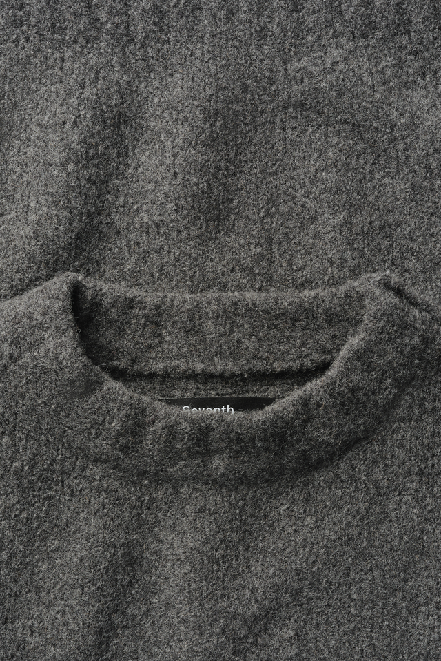 Wool Knit Crewneck in Granite Grain