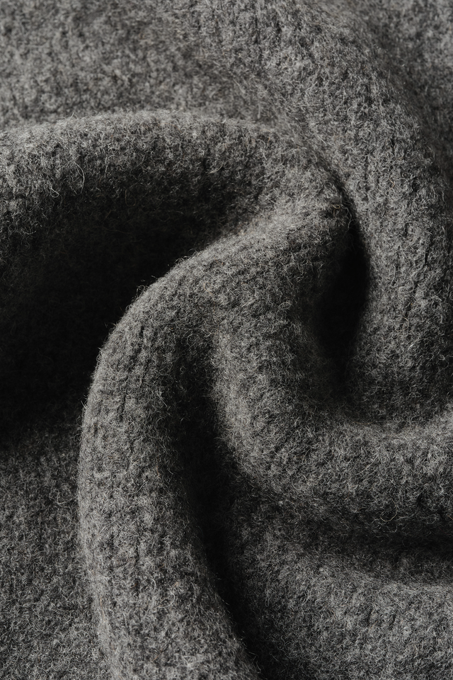 Wool Knit Crewneck in Granite Grain