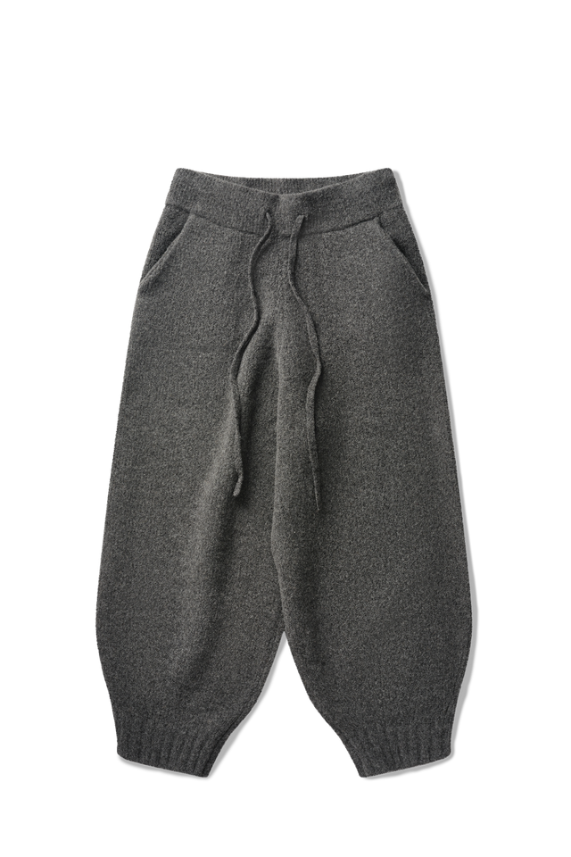 Wool Knit Cuff Pant in Granite Grain