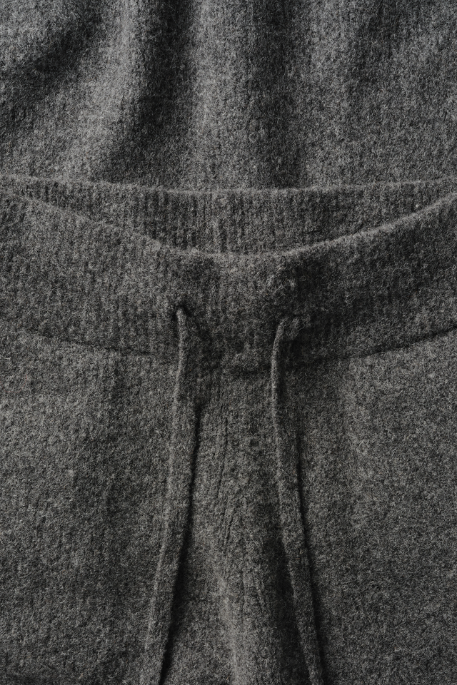 Wool Knit Cuff Pant in Granite Grain