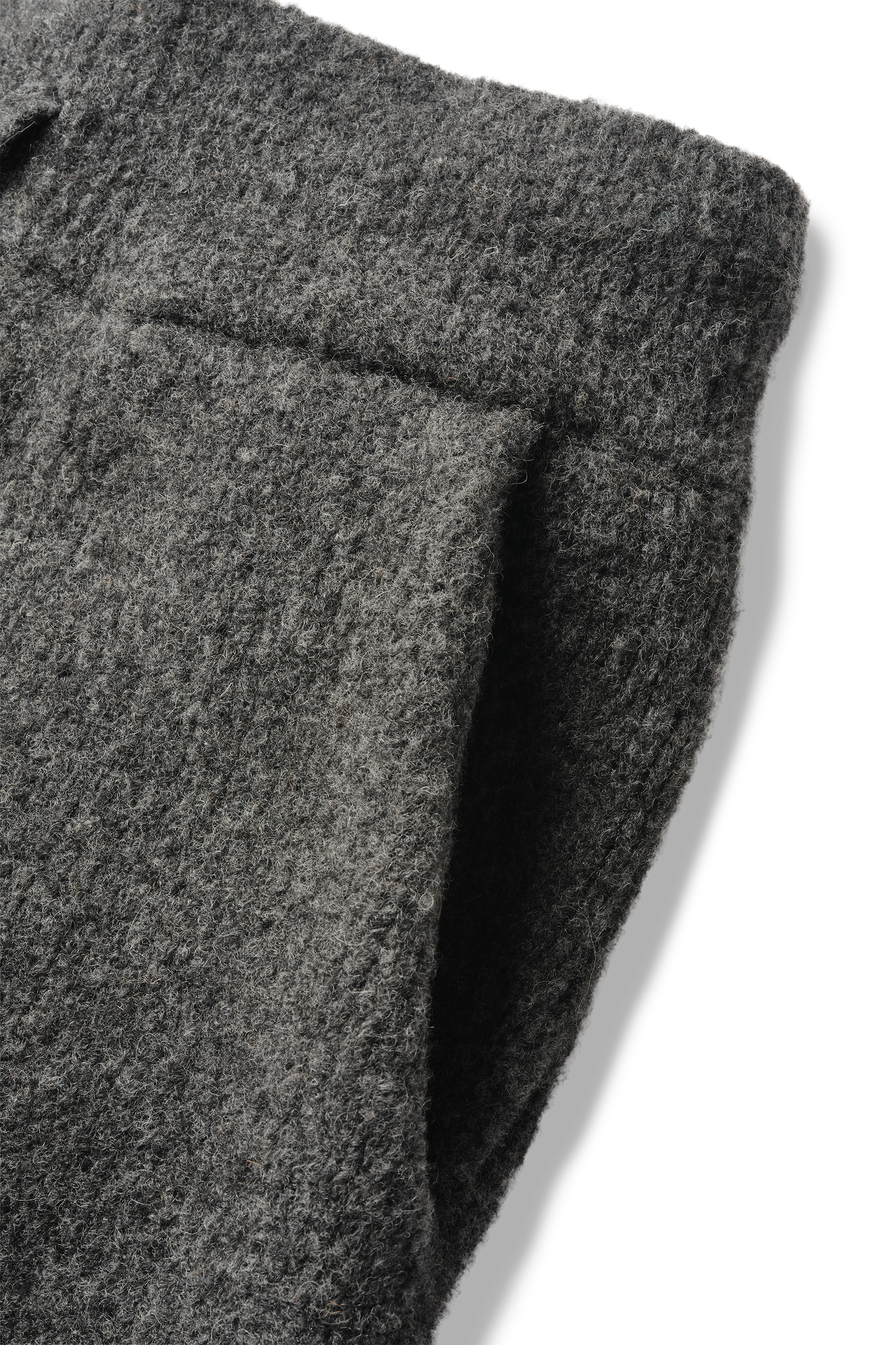 Pantalon en maille de laine à revers en grain de granit