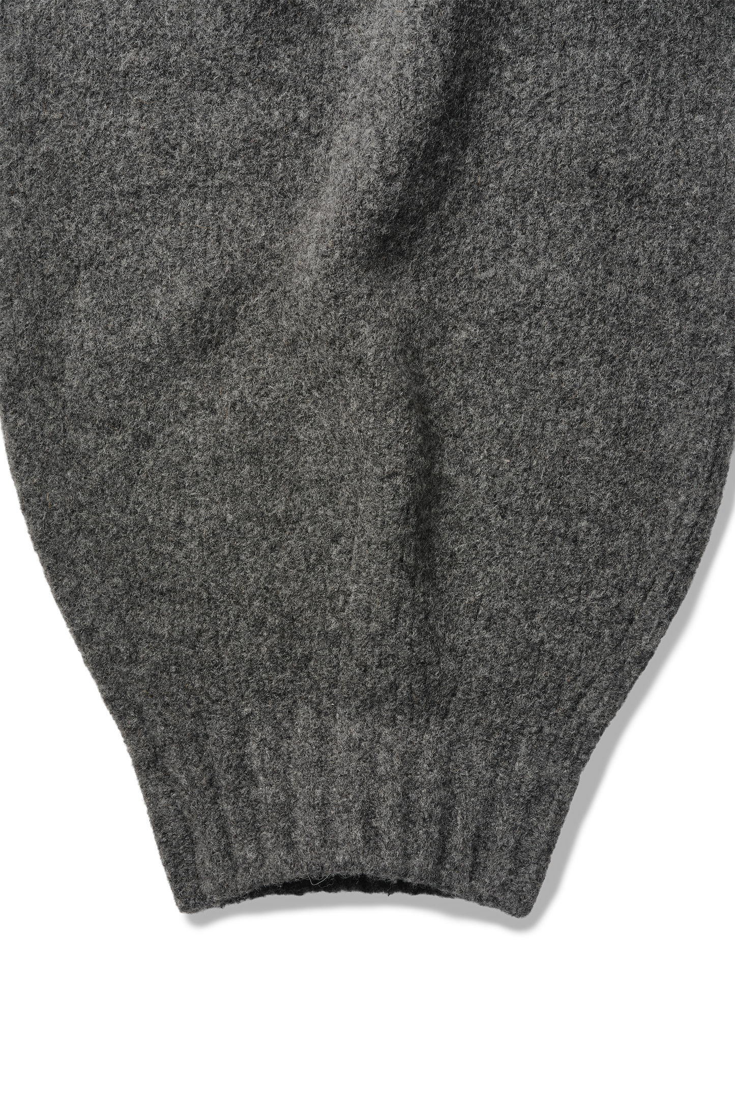 Pantalon en maille de laine à revers en grain de granit