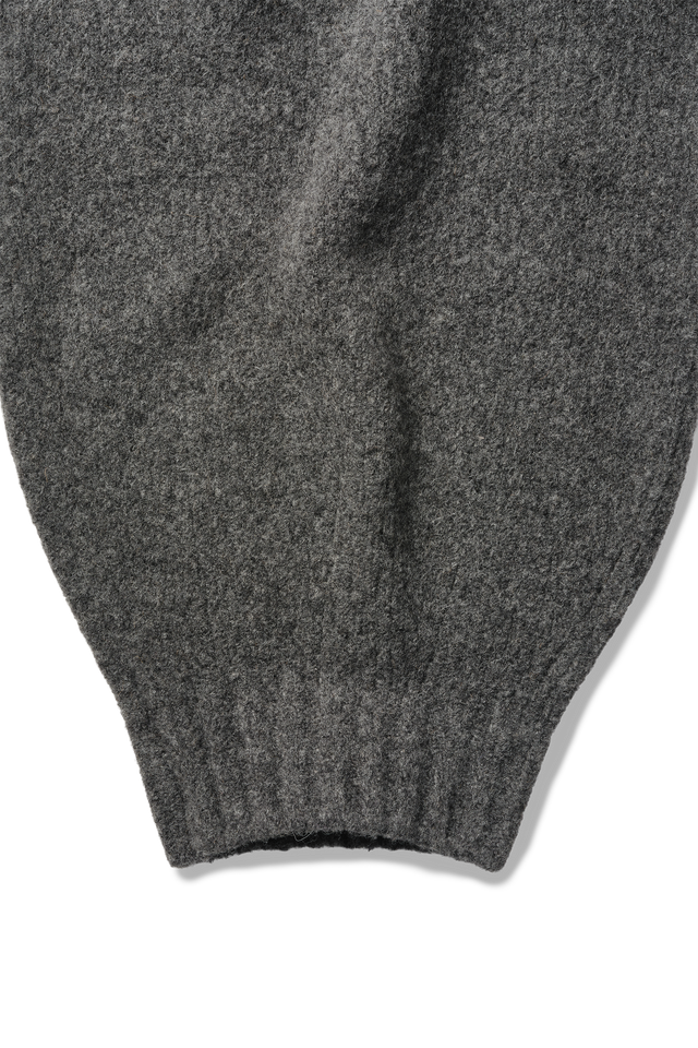Wool Knit Cuff Pant in Granite Grain