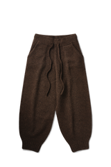 Wool Knit Cuff Pant in Chestnut Grain