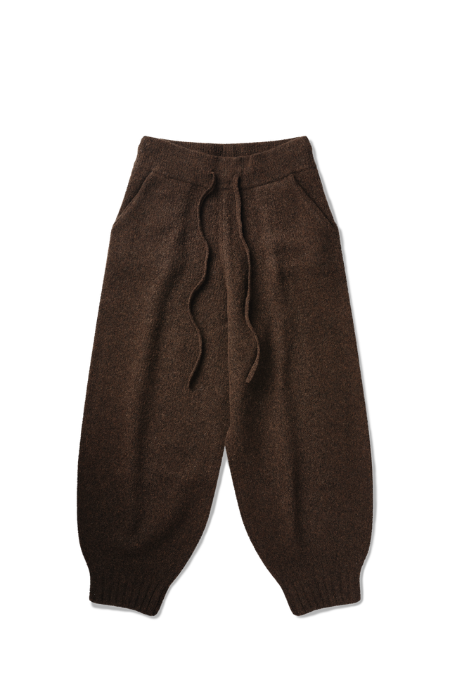 Wool Knit Cuff Pant in Chestnut Grain