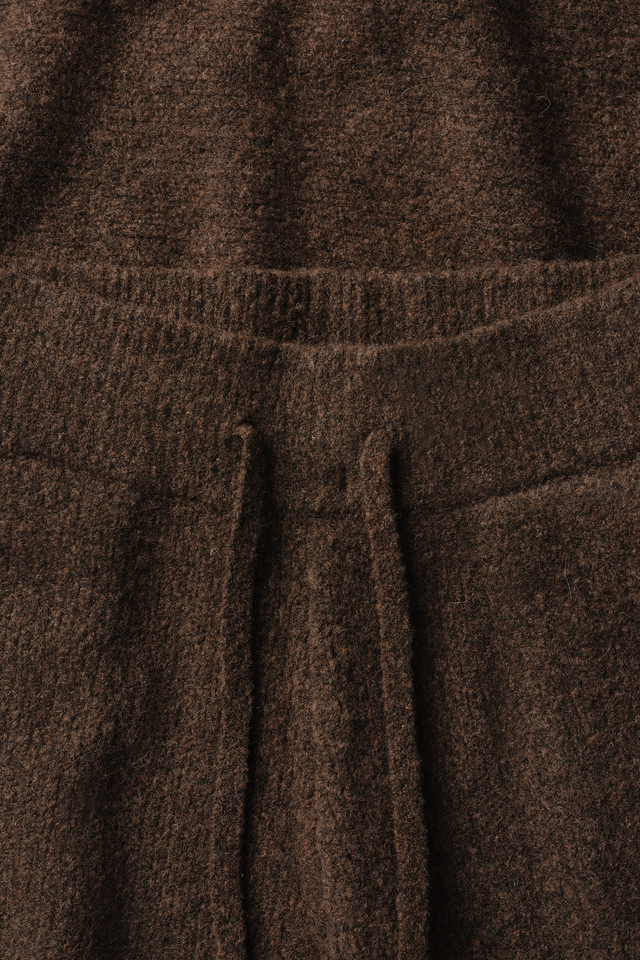 Wool Knit Cuff Pant in Chestnut Grain