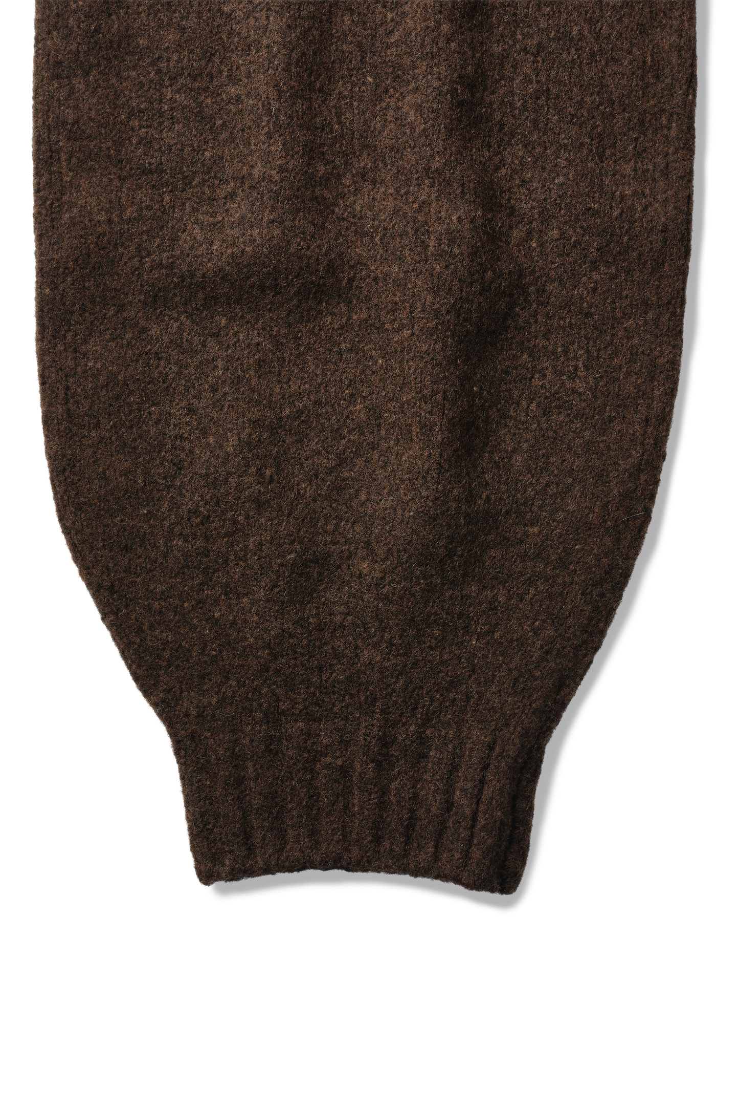 Pantalon en maille de laine à revers en châtaigne grainée