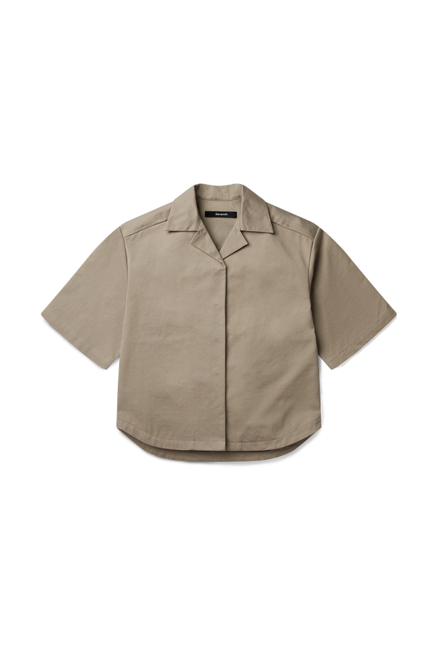 M5 Cuban Collar Shirt in Mushroom