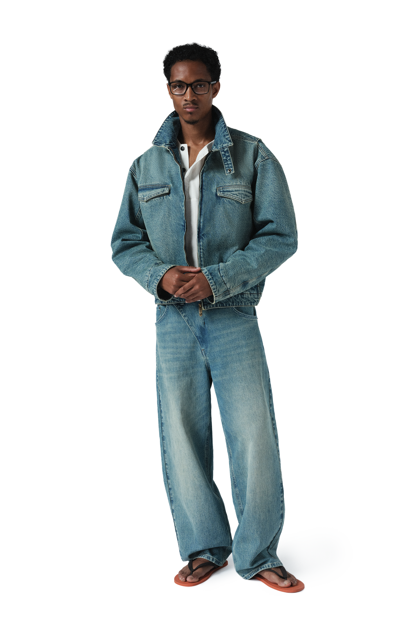 Denim 410 OVL Straight Cut Jeans in Storm Wash
