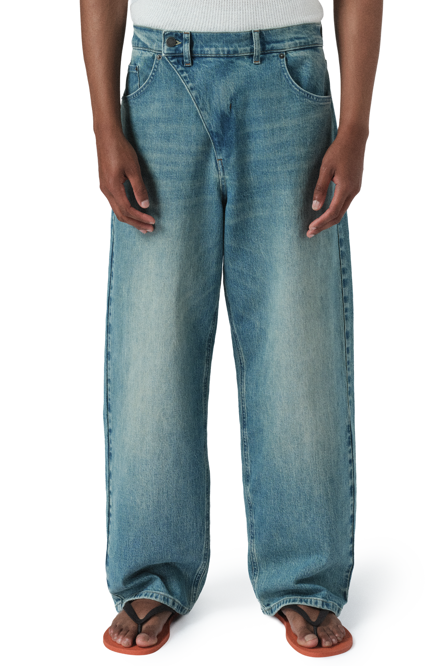Denim 410 OVL Straight Cut Jeans in Storm Wash
