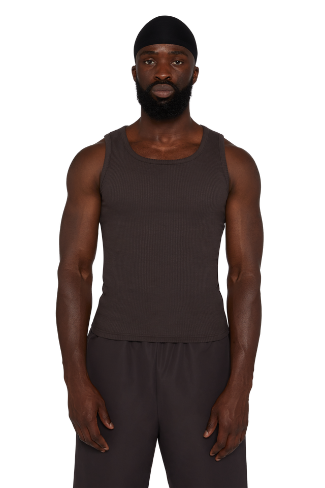 Mens ribbed top vests