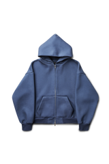 V2 Zipped Hoodie in Denim Blue