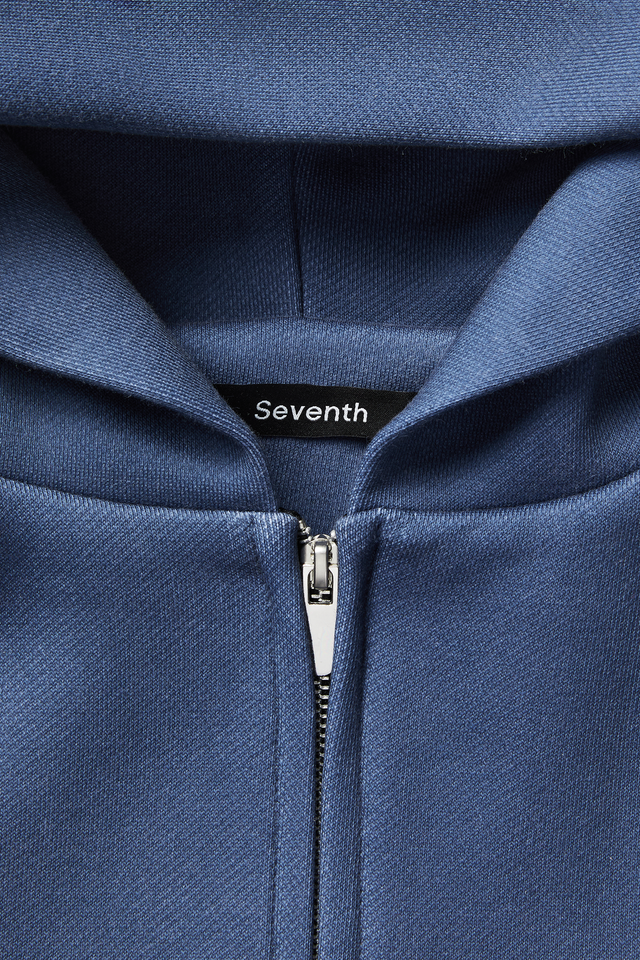 V2 Zipped Hoodie in Denim Blue