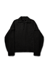 Wool-knit Polo in Night