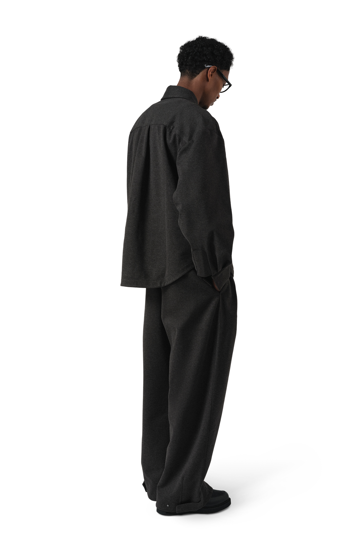M5 Oxford Shirt in Charcoal Tweed