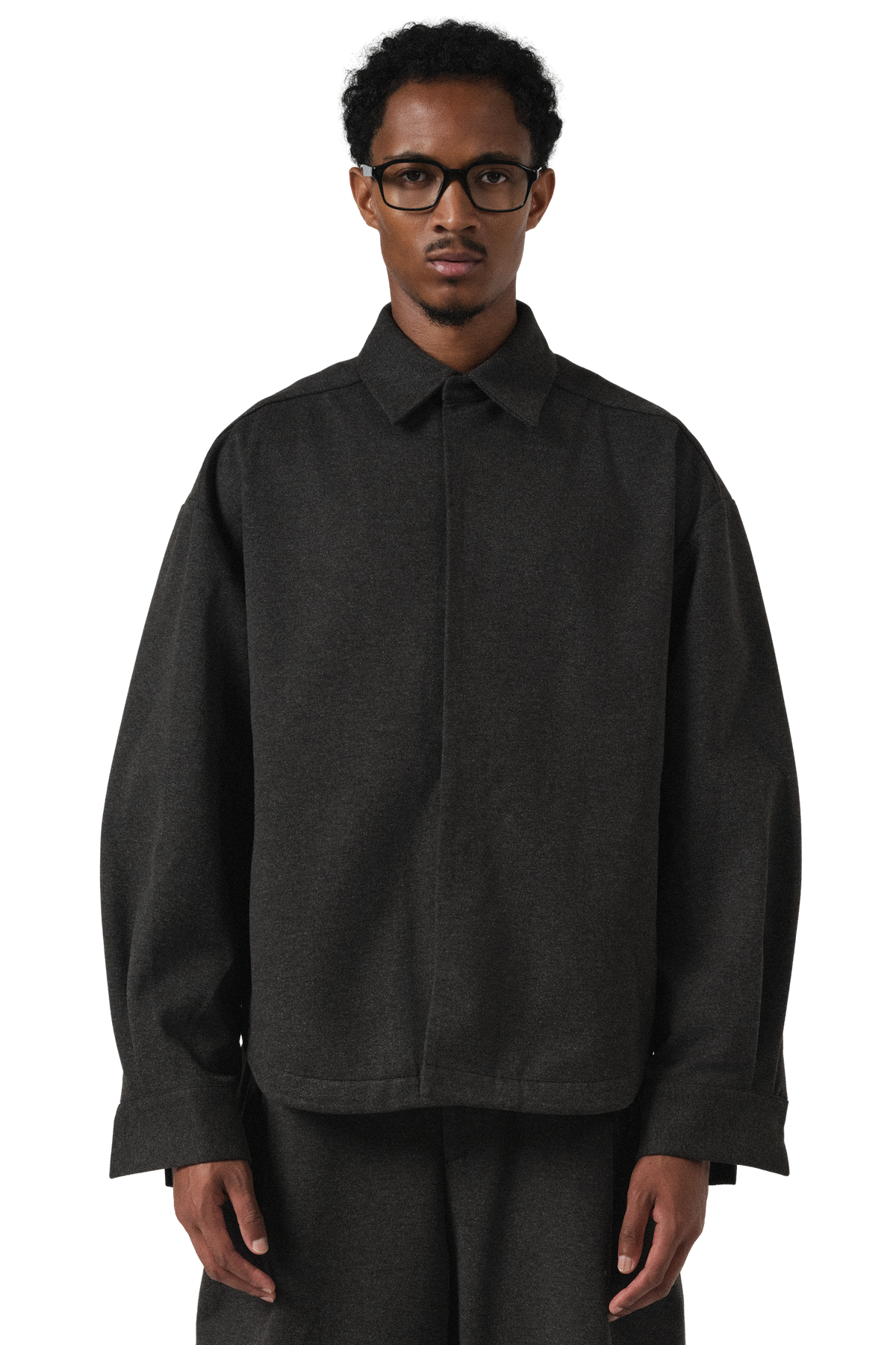 M5 Oxford Shirt in Charcoal Tweed