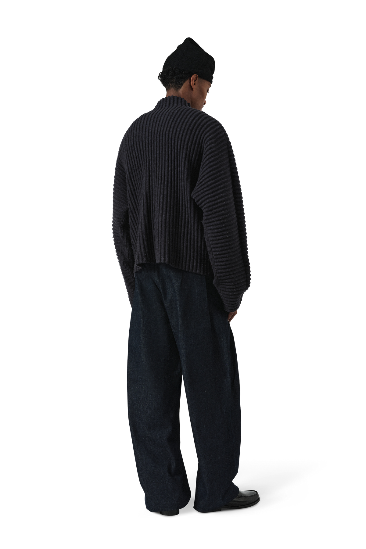Globe Rib Knit Cardigan in Marine