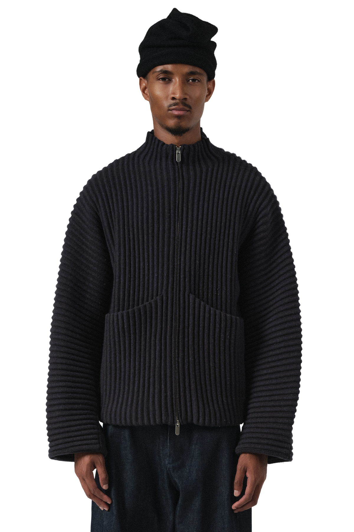 Globe Rib Knit Cardigan in Marine