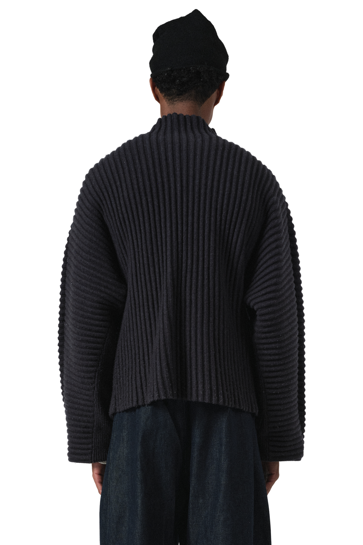 Globe Rib Knit Cardigan in Marine
