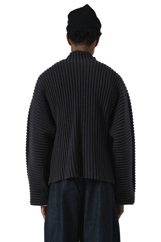 Globe Rib Knit Cardigan in Marine