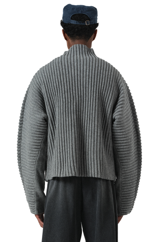 Globe Rib Knit Cardigan in Rhino