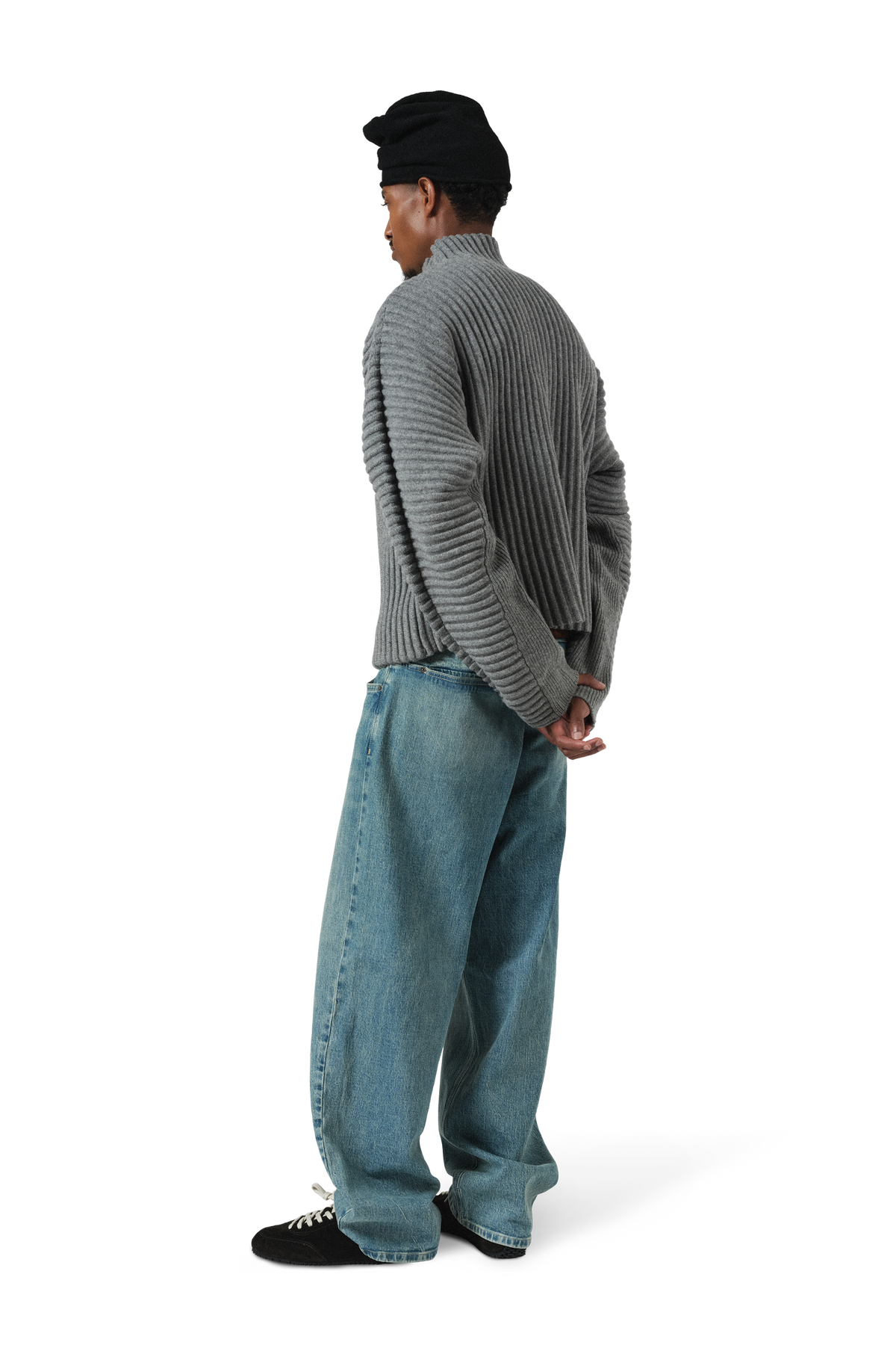 Globe Rib Knit Cardigan in Rhino