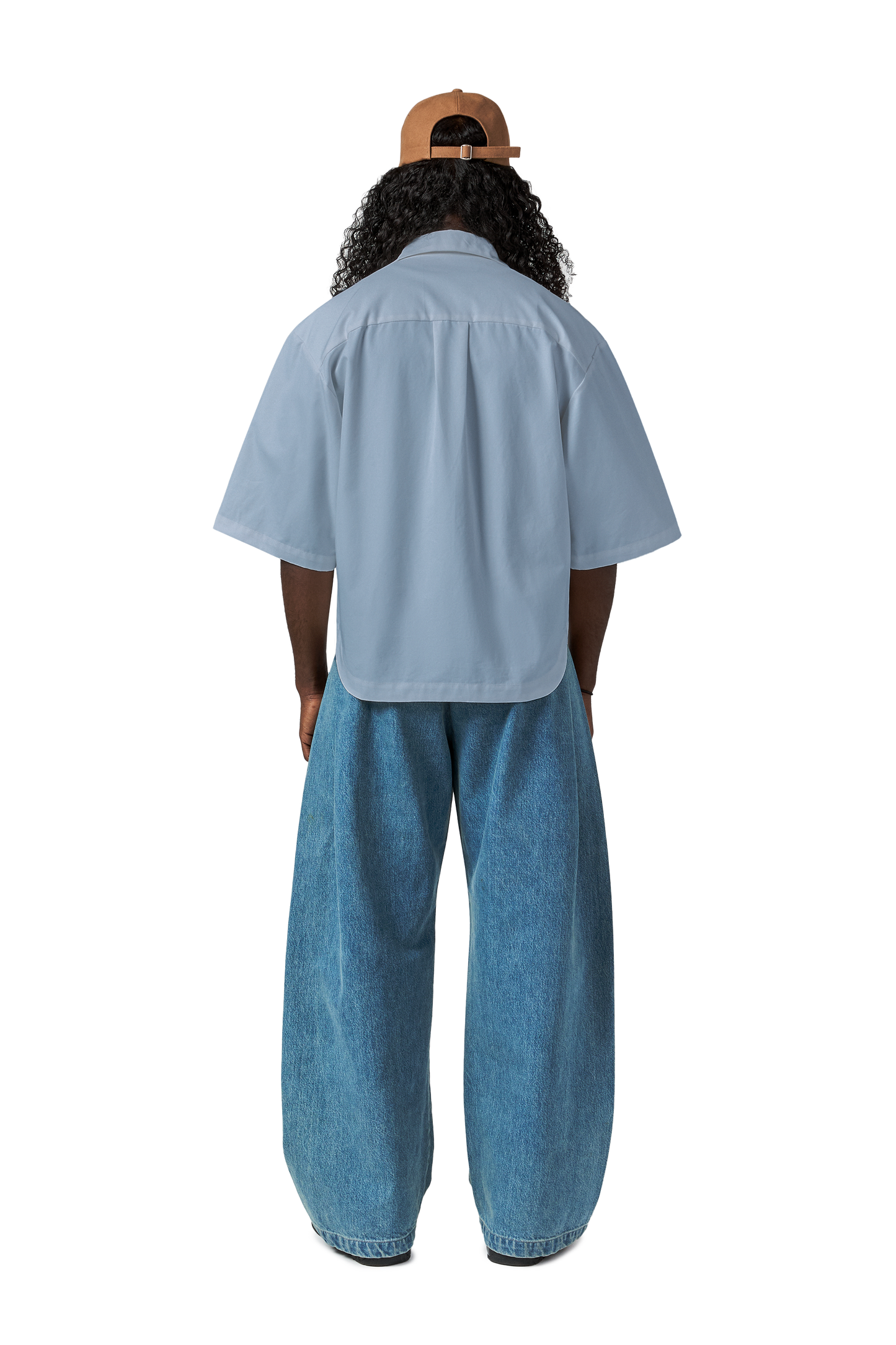 M5 Cuban Collar Shirt in Azure Blue