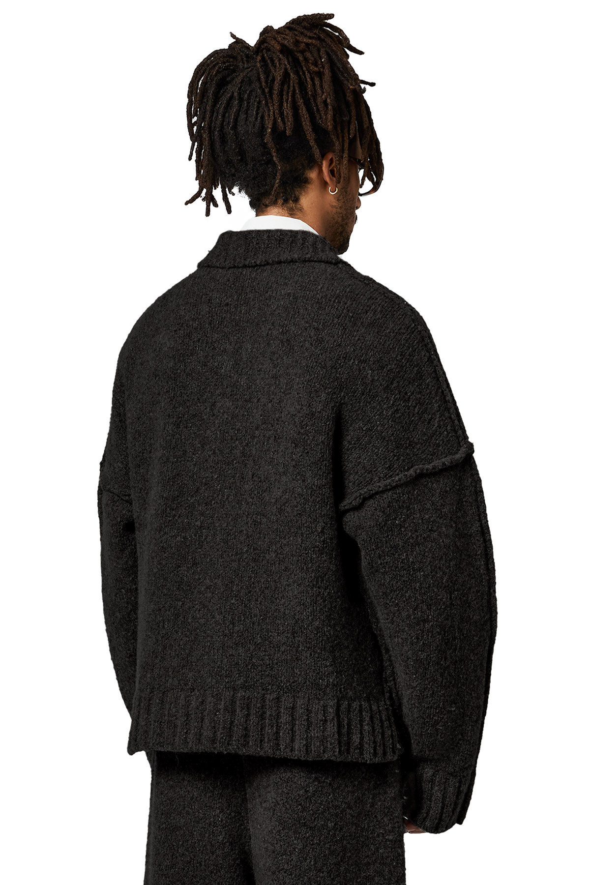 Wool-knit Polo in Night