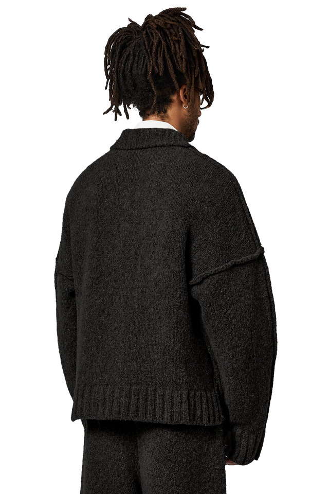 Wool-knit Polo in Night